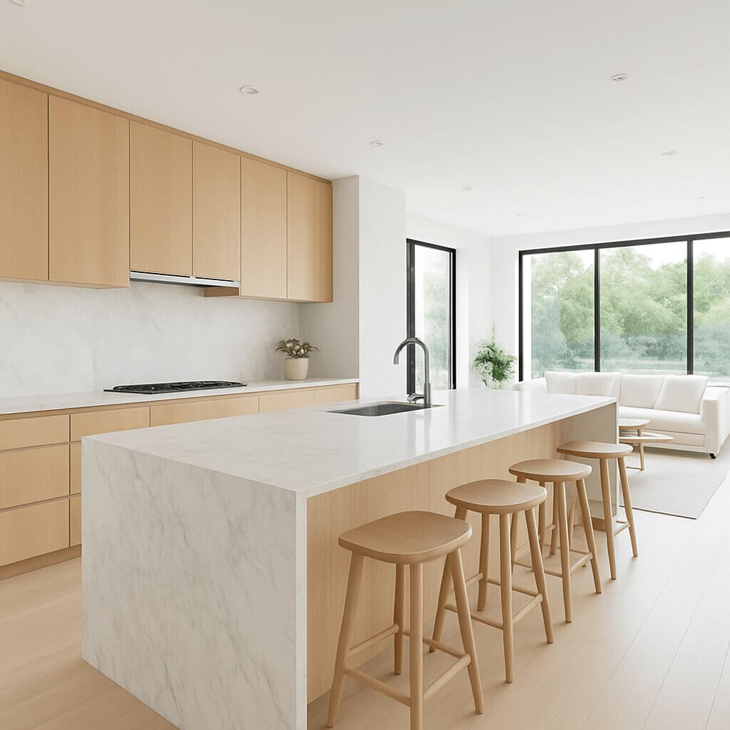 Beautifully renovated open-plan kitchen and living space